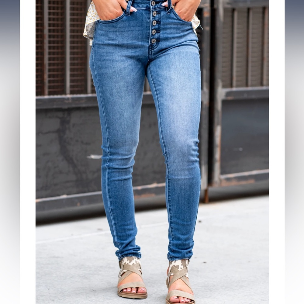 KanCan skinny rivet fly jeans - Picture 6 of 8